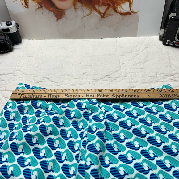 Talbots Nantucket Whale Print Skirt Preppy Coastal A-Line Cotton Stretch Petite - Picture 5 of 9